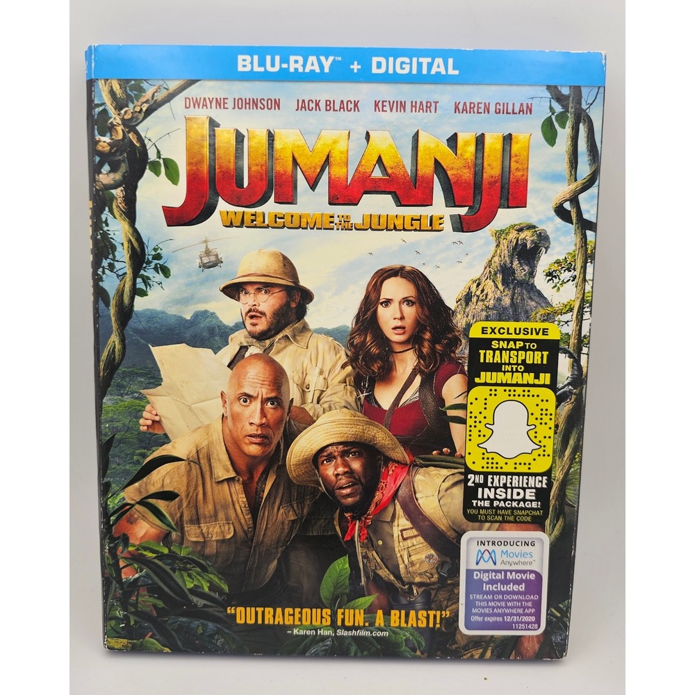 Jumanji Welcome to the Jungle Blu-ray + Digital Dwayne Johnson Kevin Hart